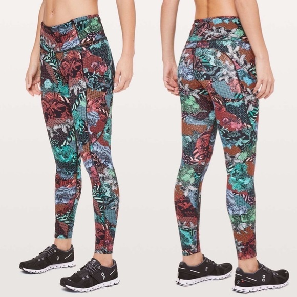 Lululemon RARE fast & free floral print leggings